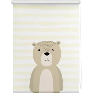 LÜTTENHÜTT Seitenzugrollo »Bär« verdunkelnd ohne Bohren Kinderrollo im Fixmaß, beige