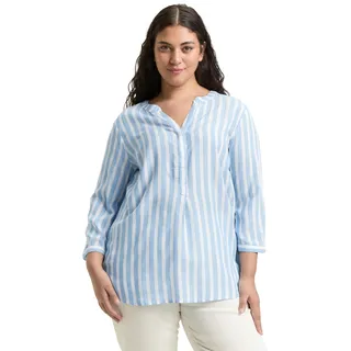TOM TAILOR Damen Plussize Bluse mit Streifen & Brusttaschen