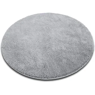 casa pura Badematte rund 120cm Hellgrau, Flauschiger Badezimmerteppich Shaggy, Badvorleger rutschfest, waschbar, Duschvorleger, Teppich Fußmatte für Badezimmer und Dusche