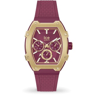 ICE-Watch - Ice Boliday Gold Burgundy - Rote Damenuhr mit Silikonarmband - 022868