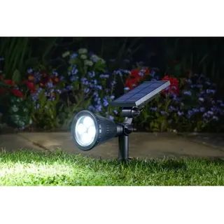 Solar Garten Spot, 70 Lumen, 4 LEDs Kaltweiß, 30 x 9.2 x 16cm, Ausrichtbare Beleuchtung, Sommer/Winter Modus - Bunt