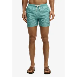 Superdry Premium Printed 15 Badeshorts Mini Flora Grün S