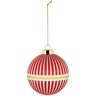 Alessi Delight NZ04 2 Christbaumkugel, mundgeblasen, Durchmesser 9 cm, Rot, Weiß, Gold