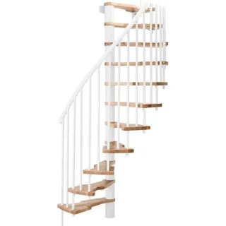 Minka Spindeltreppe Metallica Smart Buche-Weiß 130 cm Raumhöhe bis 305 cm