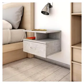Hängender Nachttisch, grau, Beton, 40 x 31 x 27 cm aus Spanplatte, Esstisch, Küchentisch, Gartentisch, Outdoor-Tische
