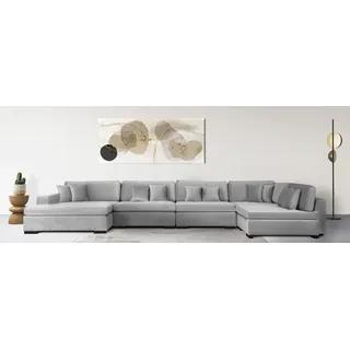 Home Affaire Wohnlandschaft Polyester U-Form grau