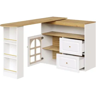 okwish Sideboard mit Drehfunktion Esszimmer 138-204x39x104cm Weiß