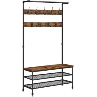 Boxxx Garderobe , Braun, Schwarz , Metall, Holzwerkstoff , Vintage , 97x178.5x32 cm , Garderobe, Garderoben-Sets & Garderoben-Serien, Garderoben-Sets
