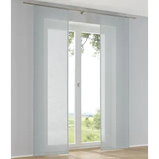 Kutti 2er Set Schiebegardinen Raumtrenner Boston türkis Leinenoptik Schiebevorhänge mit Paneelwagen B 60 x H 225 cm