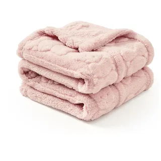 CREVENT Kuschelige, weiche, warme Sherpa-Babydecke für Mädchen und Jungen, Neugeborenen-Essentials für Säuglinge, Babyparty, Geschenk – rosa Bär, 75 x 100 cm