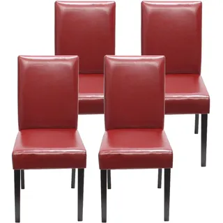 Mendler Esszimmerstuhl Littau Kunstleder rot 4er Set