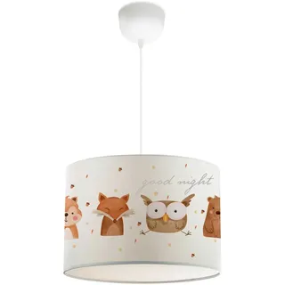 lux.pro Kinderhängeleuchte Rugby , Textil , Tiere , Rund , E27 , 28x70x28 cm , Lampen & Leuchten, Kinderzimmerlampen