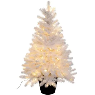 Creativ light Künstlicher Weihnachtsbaum »Weihnachtsdeko, künstlicher Christbaum, Tannenbaum« Im Topf, weiß