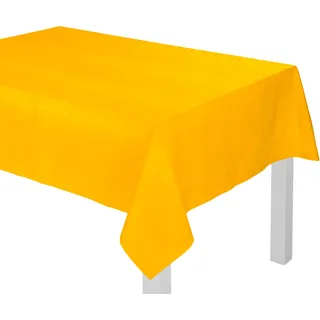 Wirth Tischdecke "Westport" Made in Germany, Jacquard Dekostoff, Blatt-Design, Pflegeleicht, gelb