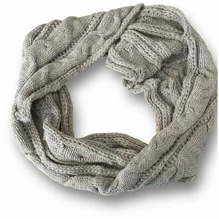 Winter Loop Schal | warm und weich | hochwertiger Wollschal mit Strickmuster [beige]