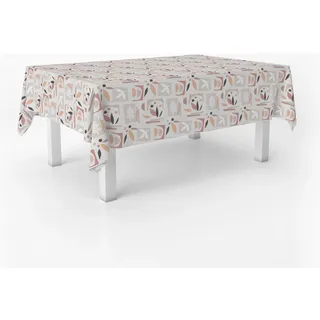 ECOMMERC3 Fleckabweisende Tischdecke für rechteckigen Tisch, Größe 200x140 cm | Schmutzabweisende Tischdecke, extra weich und wasserdicht, SEGRE ROSA