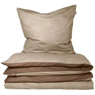 SCHIESSER Doubleface Wendebettwäsche Beige 135 x 200 cm + 80 x 80 cm
