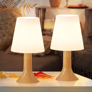 ZMH Tischlampe khaki E14 Nachttischlampe 2er Set Tischleuchte Wohnzimmer mit Kabel Tischlampen Moderne Landhausstil für Esstisch Schlafzimmer - Grün