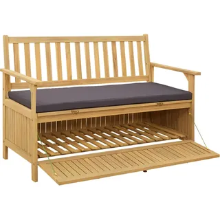 vidaXL Sitzbank mit Stauraum mit Kissen mit Speicher 120 x 63 x 84 cm - Braun