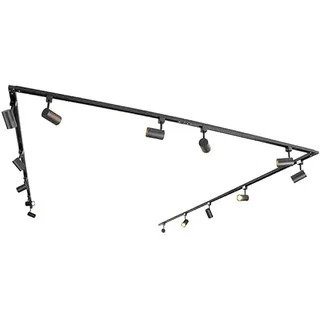 Qazqa Modern Schienensystem Lampen Komplettset, Schienenbeleuchtung, Deckenstrahler, Deckenspot - Iconic Jeana - Schwarz, 14-flammig, 753cm, Ideal als Küche lampe und