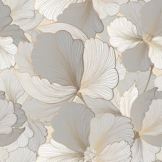Yullpaper Tapete Blumen Beige/Gold/Grau Klebefolie Muster Für Möbel Blumentapete Vintage Möbelfolie Selbstklebend Flur Wohnzimmer Tapete Landhausstil Retro Schrank Folie Selbstklebend 44.5cm X 300cm