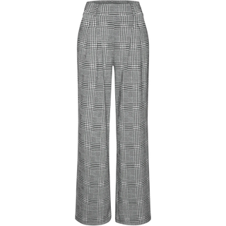 Schlupfhose LASCANA "extra Weit mit Bundfalten", Damen, Gr. 40/42, N-Gr, blau (glencheck, karo), Obermaterial: 60% Viskose, 39% Polyester, 1% Elasthan, Jacquardmuster, kariert, Basic, lang, Hosen Schlupfhose, mit Jacquard Strickmuster oder uni schwarz, Topseller