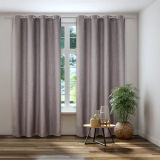 Vorhang KUTTI "Dimout" Gr. 4, braun, B:140cm H:225cm, Polyester, Gardinen, Vorhang, Verdunkelung, Thermo, isolierend, einfarbig