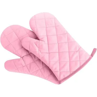 Hitzebeständige Ofenhandschuhe rosa, 1 Paar- Verdickte Topflappen ideal für Backen & Grillen