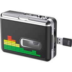 USB-Kassettenspieler, Konverter von Band zu MP3, tragbarer Musik-Player, Walkman, Kassettenkonverter zu MP3, mit Kopfhörern, kein PC erforderlich