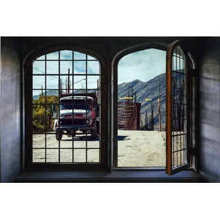 queence Wandsticker »LKW« Wandsticker, Wandbild, selbstklebend, 3D, Fenster, bunt