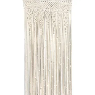 Handgewebte Boho Vorhänge aus Baumwolle für Tür Dekoration als Raumteiler ideal für Wohnräume Makramee türvorhang stilvoll und ästhetisch als hängender Raumteiler Vorhang für jedes Zuhause, 90 x 180cm