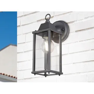 LED Außenwandleuchte in Anthrazit eckige Laterne - Außenwandlampen für Hauswand - Grau