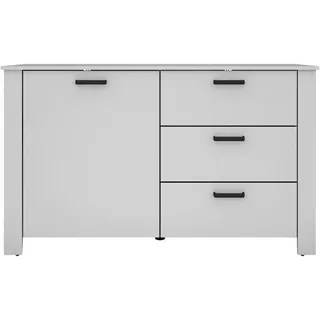 Mid.you Sideboard , Schwarz, Weiß , Kunststoff , 1 Fächer , 3 Schubladen , 140x84x40 cm , FSC Mix , Typenauswahl, stehend, in verschiedenen Holzdekoren erhältlich , Kleinmöbel, Kommoden, Sideboards