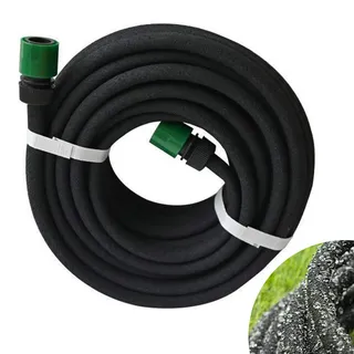 30M Perlschlauch Gartenschlauch für Tropfbewässerung Tropfschlauch Beregnungsschlauch mit Umfangreichem Zubehör-Set Perlregner zur Gartenbewässerung Flexibel Wassersparend Schwarz