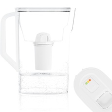 Wessper Karaffe für Kühlschranktür 2,7L, kompatibel mit Brita Classic filterkartuschen, Wasserfilter Kanne mit Filterverschleißanzeige- Set Filterkanne+ Filter- Weiß