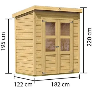 Karibu Gartenhaus Gerätehaus Merseburg 2 naturbelassen 182x126x219 cm - Naturbelassen