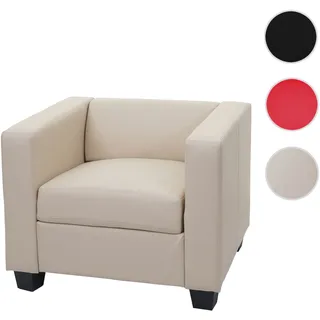 Sessel Loungesessel Lille ~ Leder, creme