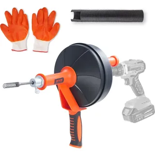 Vevor Rohrreinigungsspirale 0,6x76,2cm Schwarz