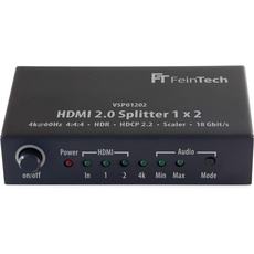 Bild VSP01202 HDMI 2.0 Splitter 1x2 mit 4K HDR Down-Scaler Audio-EDID Schwarz
