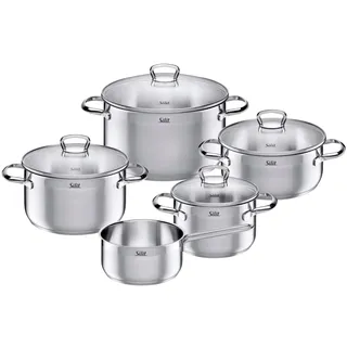 Silit Toskana Topf-Set 5-tlg. Bratentopf + Fleischtopf + Stieltopf + Glasdeckel