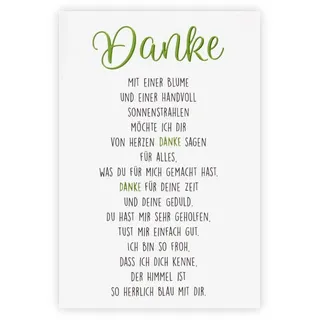 Bsb Dankeschön Karte - Dankeskarten in 11,5 x 17,0 cm - schöne Karte Danke mit herzlichem Text Motiv - liebevolle Danke-Karte - Dankeskarten Hochzeit & Co. - Danke Karten mit Umschlag