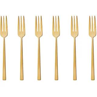 Sambonet Kuchengabel , Goldfarben , Metall , DIN EN ISO 14001, DIN EN ISO 50001, DIN EN ISO 9001 , Besteck, Gabeln