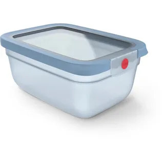 EMSA oneClick Frischhaltedose, verschlossen mit nur 1 x Klick, Lebensmittel 2 x länger frisch, 100% dicht, Made in Germany, 1,5L, gefrier-, mikrowellen- und spülmaschinengeeignet, blau, N1211000