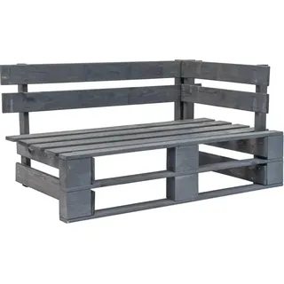 vidaXL Outdoor-Ecksofa Paletten Kiefernholz Imprägniert Grau - Grau