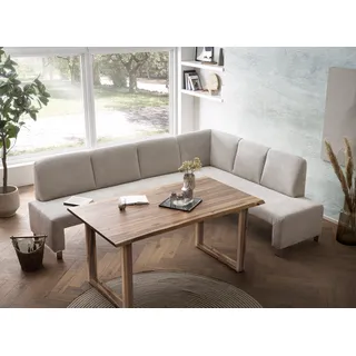 exxpo - sofa fashion Eckbank »Intenso, modern, wahlweise in Leder oder Textil, 264/197 cm (B/T)« hohe Bodenfreiheit, frei im Raum stellbar, hoher Sitzkomfort beige