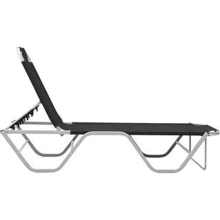 VidaXL 310525, Lounge, Gepolsterter Sitz, Aluminium, Textil, Schwarz, Silber, 590 mm, 1900 mm - Schwarz