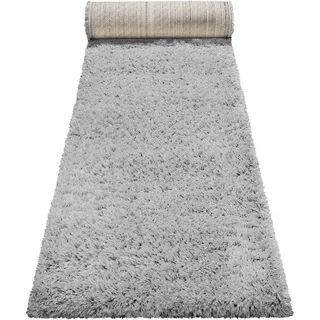 Esprit Hochflor-Teppich YOGI ESP-096, rechteckig, Höhe: 50 mm, Läufer, flauschiger weicher Flor aus 100% recyceltem PET, Wohnzimmer silberfarben 80 cm x 230 cm x 50 mm