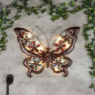 LED Solar Wandlicht - Schmetterling - Weiß