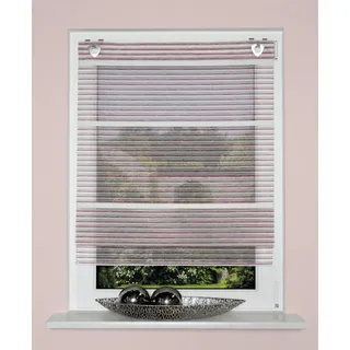 HOME WOHNIDEEN Raffrollo HOME WOHNIDEEN "JÖRG" Gr. 1, lila (beere), B:45cm H:130cm, Obermaterial: 100% Polyester, Raffrollos, Magnetrollo JÖRG mit Querstreifen