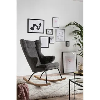 SalesFever Schaukelstuhl Komfortabler Teddyfell-Optik Polyester 66 x 106 x 104 cm Grau